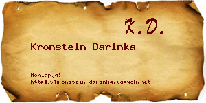 Kronstein Darinka névjegykártya